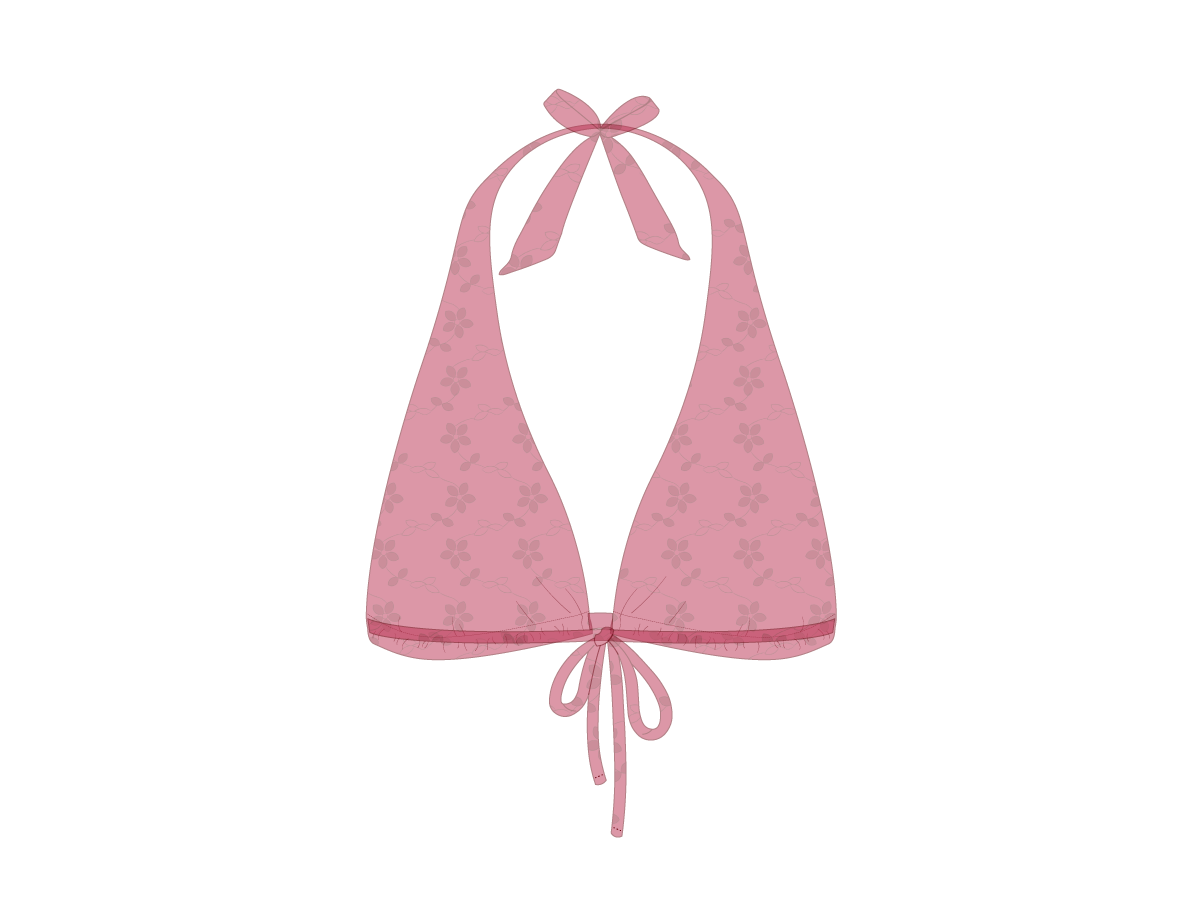 Rosewood Lace Halter Bikini Top