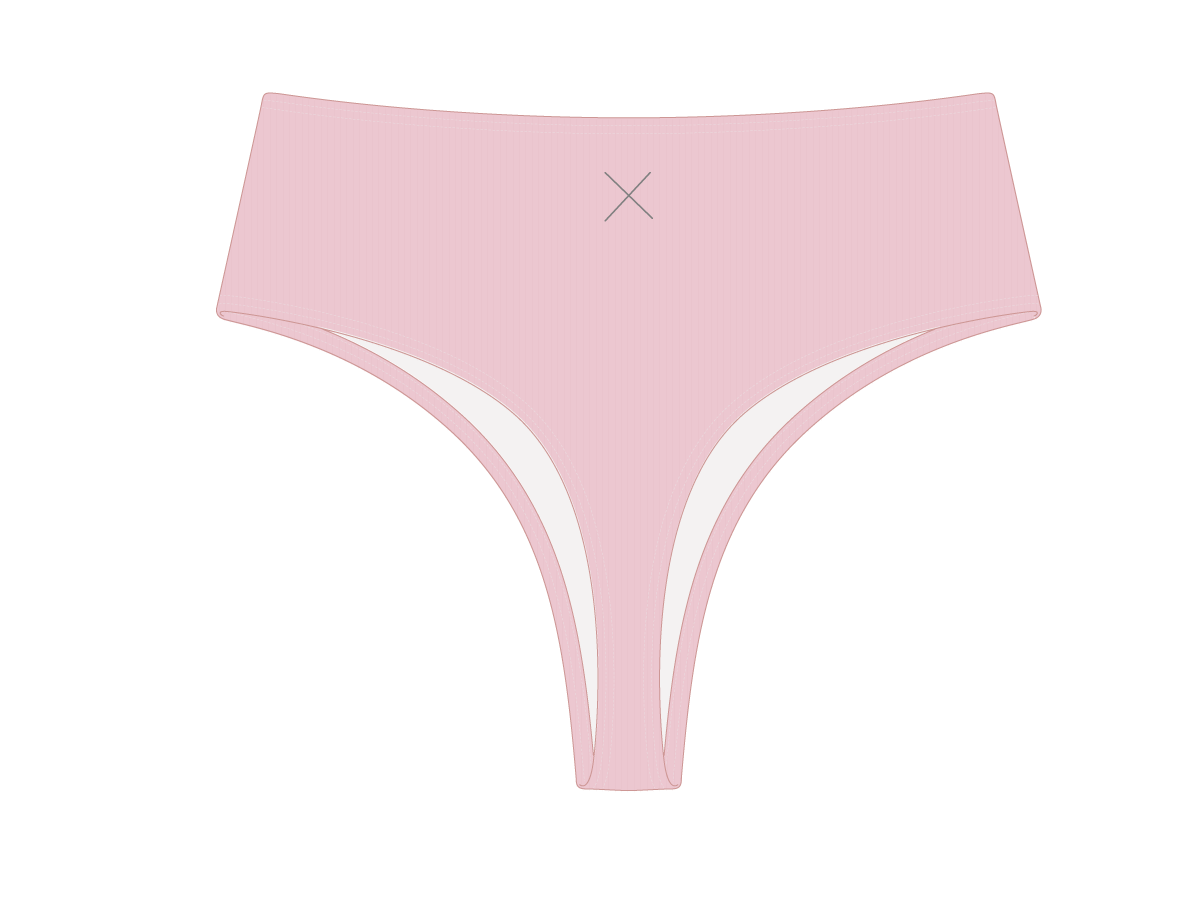 Dirty Pink Ribbed High-Waist Bottoms