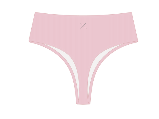 Dirty Pink Ribbed High-Waist Bottoms