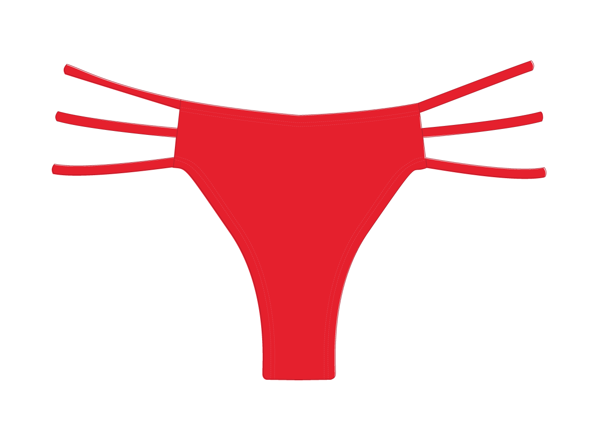 Rose Red Triple Strap Bottoms