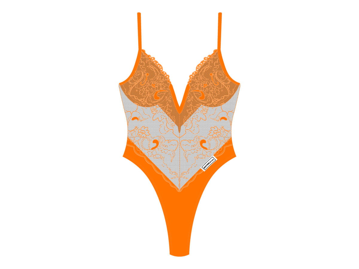 Wild Orange Lace Bodysuit